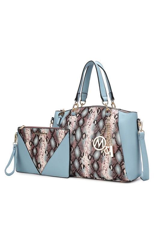 Versatile Handbag | Stylish & Functional MKF Addison Snake Embossed Tote Bag and Wallet Mia - Modestly Vogue 