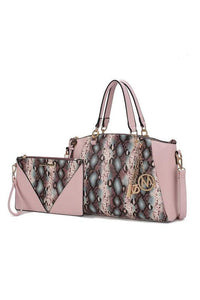 Versatile Handbag | Stylish & Functional MKF Addison Snake Embossed Tote Bag and Wallet Mia - Modestly Vogue 