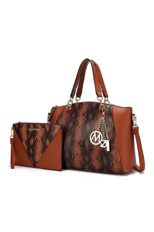 Versatile Handbag | Stylish & Functional MKF Addison Snake Embossed Tote Bag and Wallet Mia - Modestly Vogue 