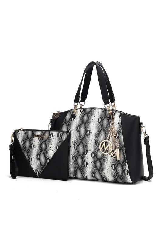 Versatile Handbag | Stylish & Functional MKF Addison Snake Embossed Tote Bag and Wallet Mia - Modestly Vogue 