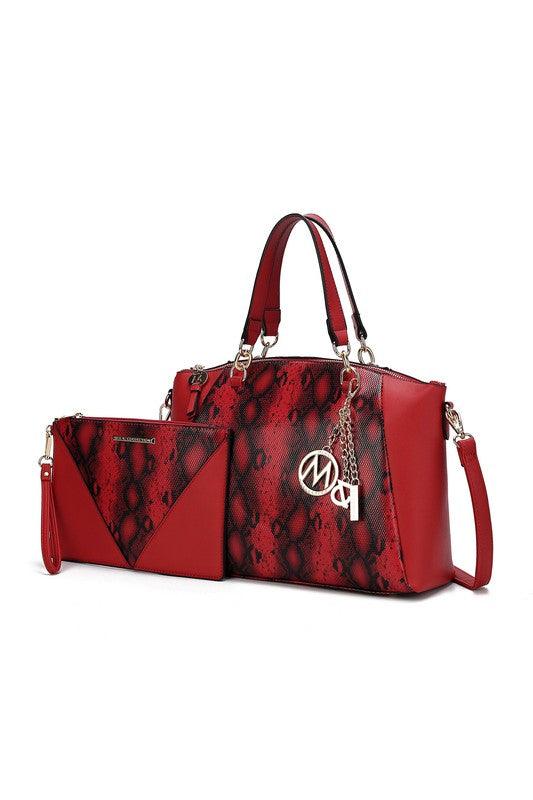 Versatile Handbag | Stylish & Functional MKF Addison Snake Embossed Tote Bag and Wallet Mia - Modestly Vogue 