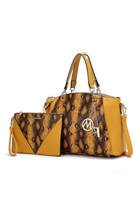 Versatile Handbag | Stylish & Functional MKF Addison Snake Embossed Tote Bag and Wallet Mia - Modestly Vogue 