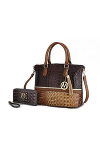 Versatile Handbag | Stylish & Functional MKF Collection Autumn Crocodile Skin Tote Bag Mia - Modestly Vogue 