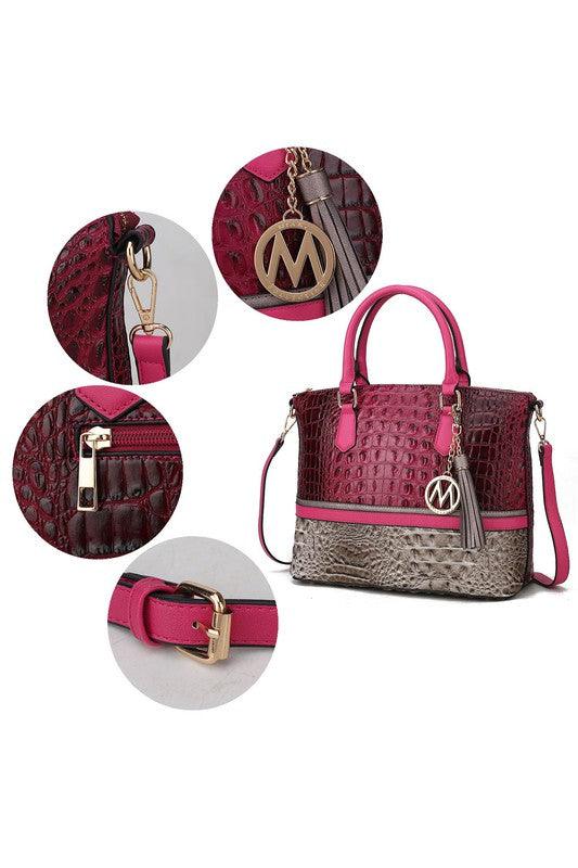 Versatile Handbag | Stylish & Functional MKF Collection Autumn Crocodile Skin Tote Bag Mia - Modestly Vogue 