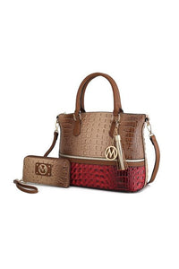 Versatile Handbag | Stylish & Functional MKF Collection Autumn Crocodile Skin Tote Bag Mia - Modestly Vogue 