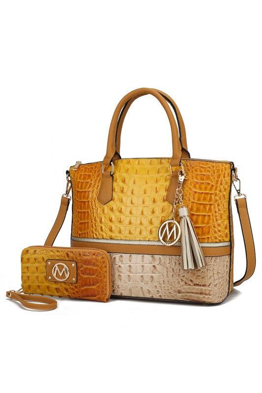 Versatile Handbag | Stylish & Functional MKF Collection Autumn Crocodile Skin Tote Bag Mia - Modestly Vogue 