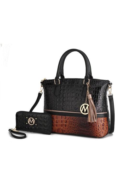 Versatile Handbag | Stylish & Functional MKF Collection Autumn Crocodile Skin Tote Bag Mia - Modestly Vogue 