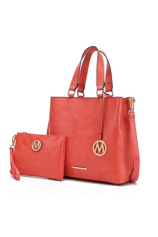 Versatile Handbag | Stylish & Functional MKF Collection Beryl Snake-embossed Tote Bag Mia k - Modestly Vogue 