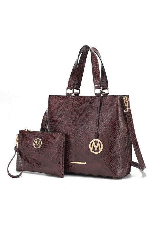 Versatile Handbag | Stylish & Functional MKF Collection Beryl Snake-embossed Tote Bag Mia k - Modestly Vogue 