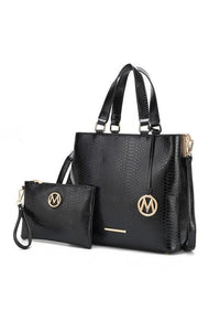 Versatile Handbag | Stylish & Functional MKF Collection Beryl Snake-embossed Tote Bag Mia k - Modestly Vogue 