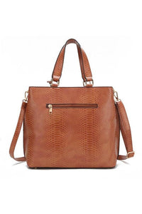 Versatile Handbag | Stylish & Functional MKF Collection Beryl Snake-embossed Tote Bag Mia k - Modestly Vogue 