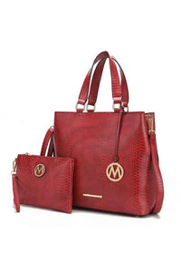 Versatile Handbag | Stylish & Functional MKF Collection Beryl Snake-embossed Tote Bag Mia k - Modestly Vogue 