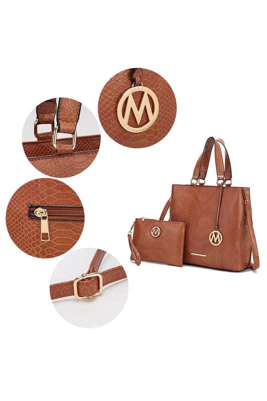 Versatile Handbag | Stylish & Functional MKF Collection Beryl Snake-embossed Tote Bag Mia k - Modestly Vogue 