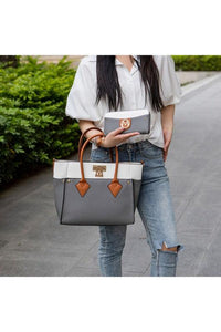 Versatile Handbag | Stylish & Functional MKF Collection Brynlee Color-Block Tote Bag Mia K - Modestly Vogue 