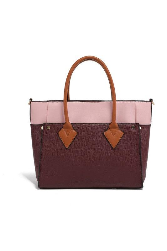 Versatile Handbag | Stylish & Functional MKF Collection Brynlee Color-Block Tote Bag Mia K - Modestly Vogue 