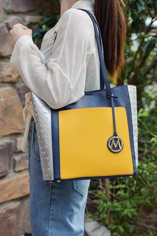 Versatile Handbag | Stylish & Functional MKF Collection Leah Color-Block Tote Bag by Mia K - Modestly Vogue 