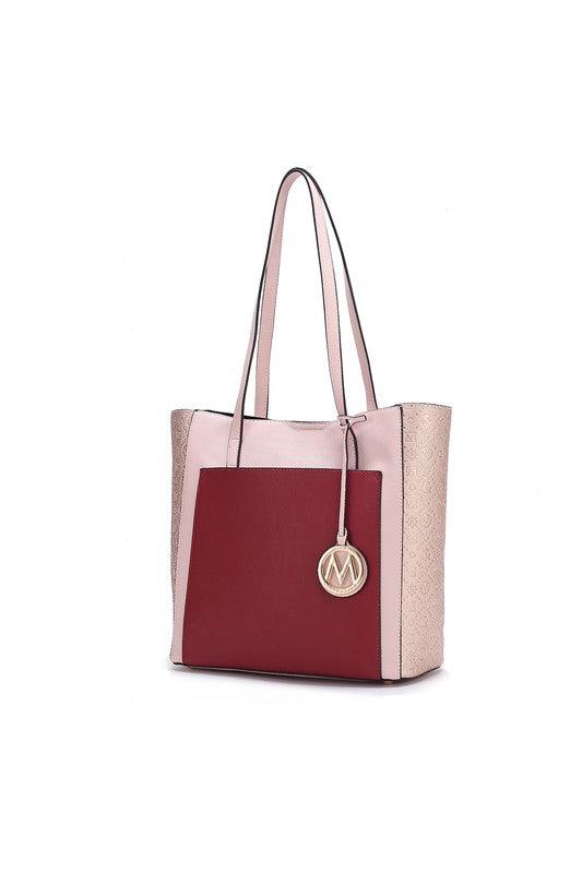 Versatile Handbag | Stylish & Functional MKF Collection Leah Color-Block Tote Bag by Mia K - Modestly Vogue 