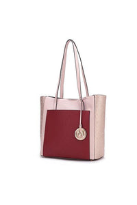 Versatile Handbag | Stylish & Functional MKF Collection Leah Color-Block Tote Bag by Mia K - Modestly Vogue 