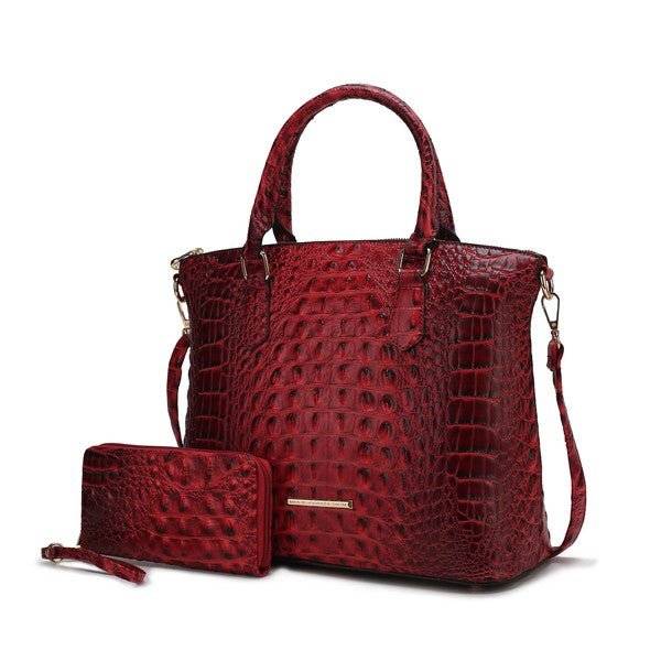 Versatile Handbag | Stylish & Functional MKF Liora Croc Embossed Tote and Set by Mia K - Modestly Vogue 