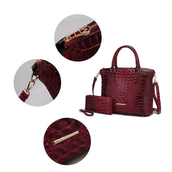 Versatile Handbag | Stylish & Functional MKF Liora Croc Embossed Tote and Set by Mia K - Modestly Vogue 