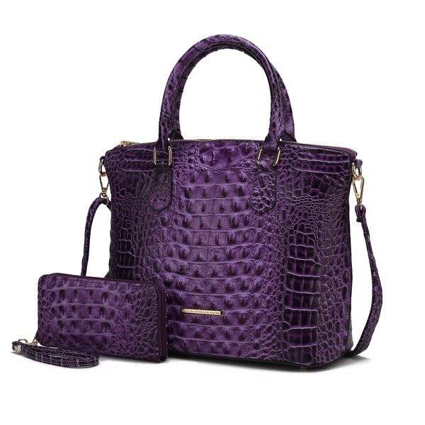 Versatile Handbag | Stylish & Functional MKF Liora Croc Embossed Tote and Set by Mia K - Modestly Vogue 