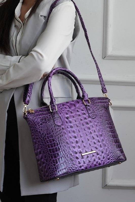 Versatile Handbag | Stylish & Functional MKF Liora Croc Embossed Tote and Set by Mia K - Modestly Vogue 