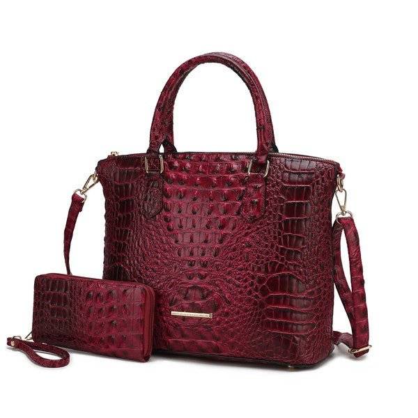 Versatile Handbag | Stylish & Functional MKF Liora Croc Embossed Tote and Set by Mia K - Modestly Vogue 