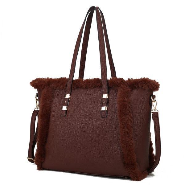 Versatile Handbag | Stylish & Functional MKF Liza with Faux Fur Women Tote Bag by Mia K - Modestly Vogue 