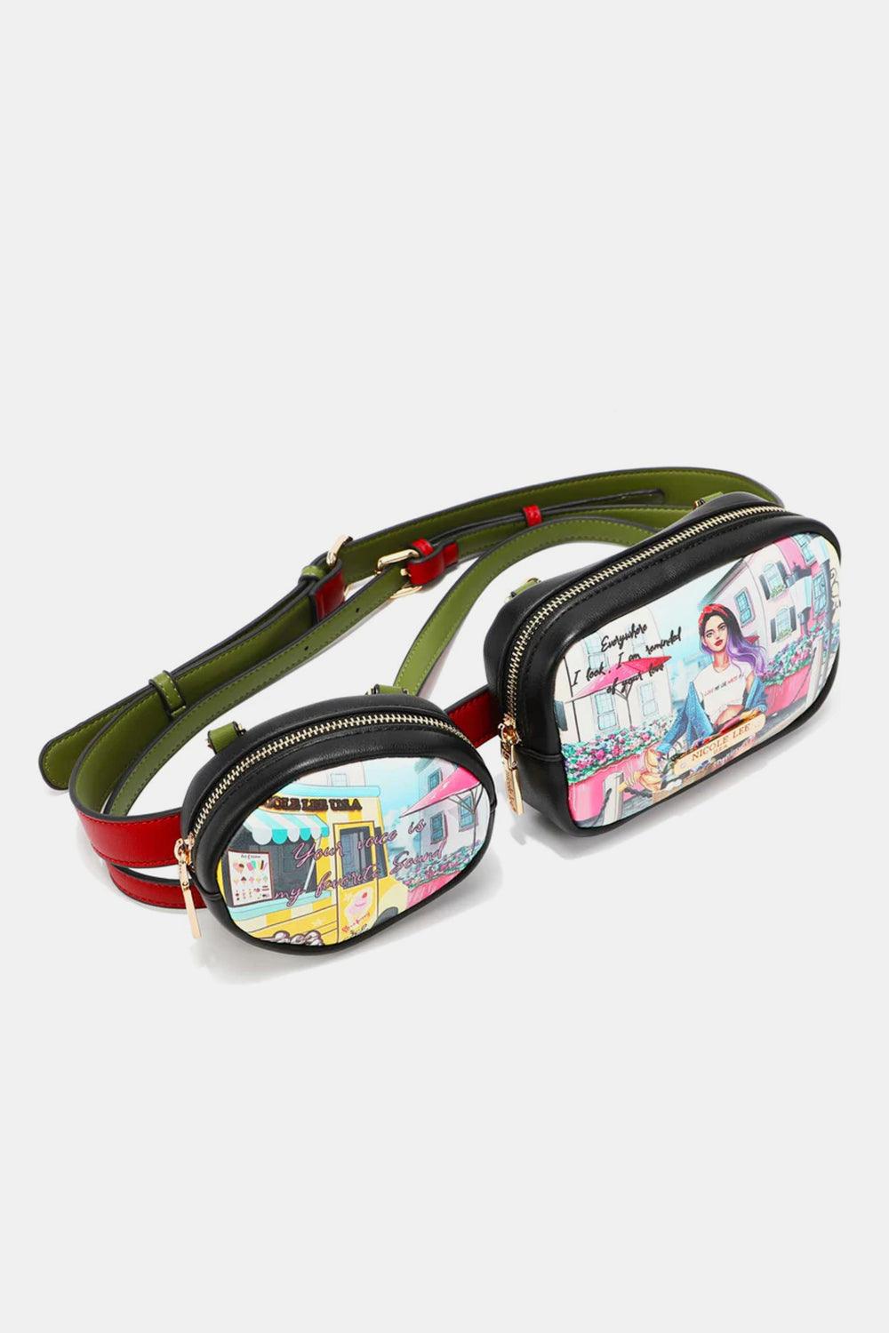 Versatile Handbag | Stylish & Functional Nicole Lee USA Double Pouch Fanny Pack - Modestly Vogue 