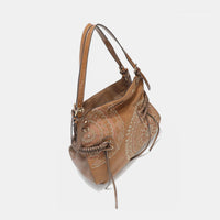 Versatile Handbag | Stylish & Functional Nicole Lee USA Side Braided Tassel Inlaid Rhinestone Embroidery Hobo Bag - Modestly Vogue 