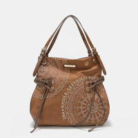 Versatile Handbag | Stylish & Functional Nicole Lee USA Side Braided Tassel Inlaid Rhinestone Embroidery Hobo Bag - Modestly Vogue 