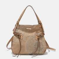 Versatile Handbag | Stylish & Functional Nicole Lee USA Side Braided Tassel Inlaid Rhinestone Embroidery Hobo Bag - Modestly Vogue 