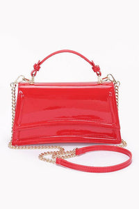 Versatile Handbag | Stylish & Functional Patent Faux Leather Top Handle Crossbody Bag - Modestly Vogue 