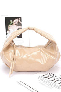 Versatile Handbag | Stylish & Functional Patent Finish Faux Leather Top Handle Swing Bag - Modestly Vogue 