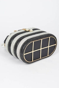 Versatile Handbag | Stylish & Functional Pearl Handle Rhinestone Statement Bucket Clutch - Modestly Vogue 