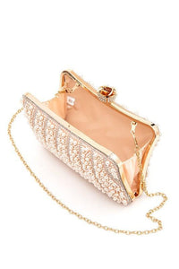 Versatile Handbag | Stylish & Functional Pearl Rhinestone Evening Formal Box Clutch - Modestly Vogue 