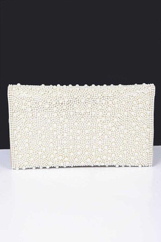 Versatile Handbag | Stylish & Functional Pearl Studded Envelope Clutch Bag - Modestly Vogue 