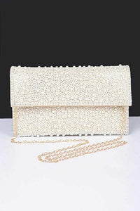 Versatile Handbag | Stylish & Functional Pearl Studded Envelope Clutch Bag - Modestly Vogue 