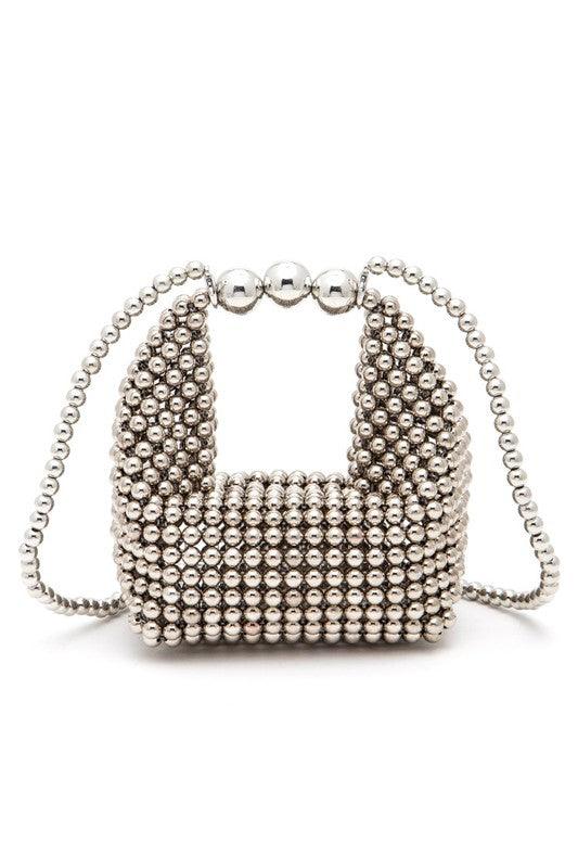 Versatile Handbag | Stylish & Functional Petite Pearl Braided Top Handle Clutch Bag - Modestly Vogue 