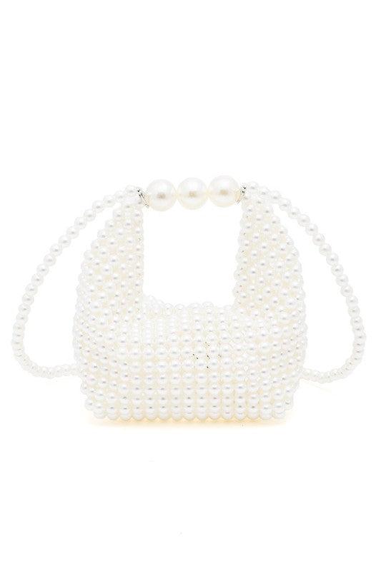 Versatile Handbag | Stylish & Functional Petite Pearl Braided Top Handle Clutch Bag - Modestly Vogue 