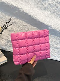 Versatile Handbag | Stylish & Functional Quilted Plaid Clutch with Zipper - Modestly Vogue 