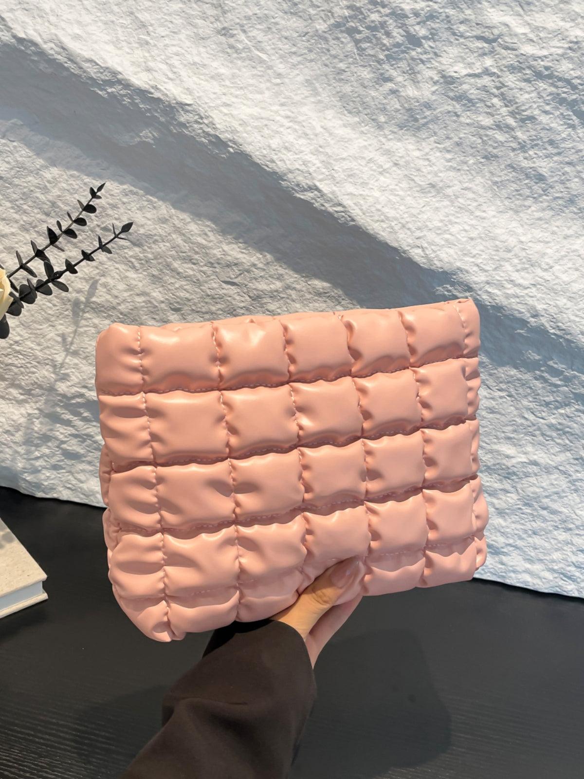 Versatile Handbag | Stylish & Functional Quilted Plaid Clutch with Zipper - Modestly Vogue 