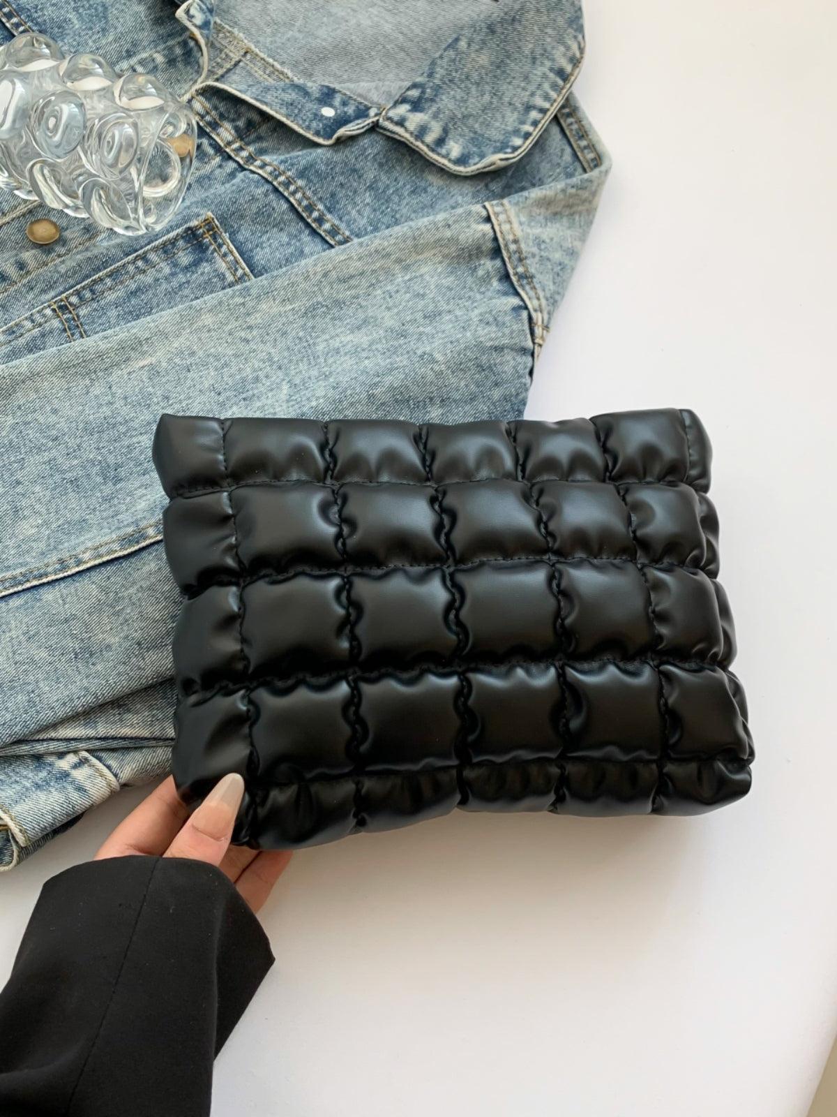 Versatile Handbag | Stylish & Functional Quilted Plaid Clutch with Zipper - Modestly Vogue 