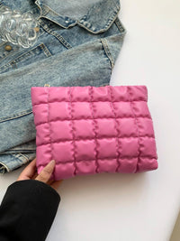 Versatile Handbag | Stylish & Functional Quilted Plaid Clutch with Zipper - Modestly Vogue 