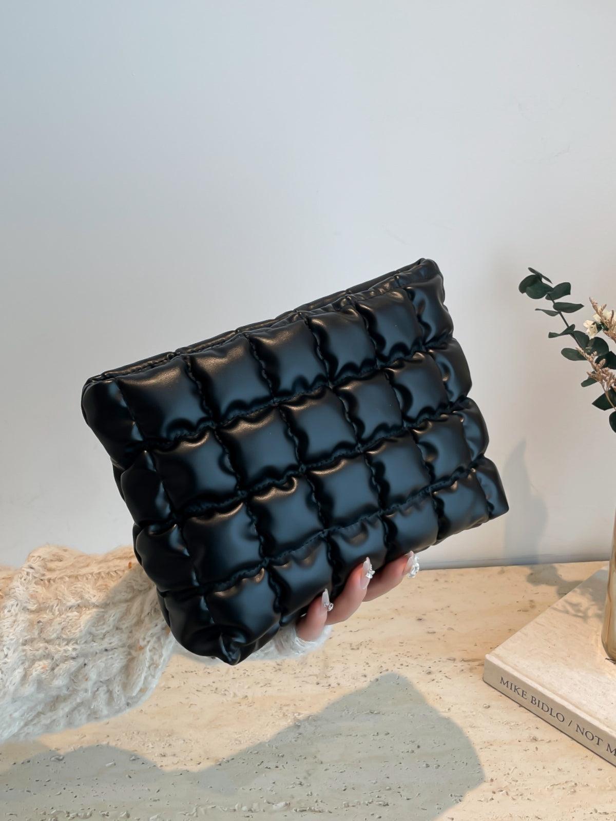 Versatile Handbag | Stylish & Functional Quilted Plaid Clutch with Zipper - Modestly Vogue 