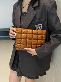 Versatile Handbag | Stylish & Functional Quilted Plaid Clutch with Zipper - Modestly Vogue 