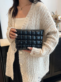 Versatile Handbag | Stylish & Functional Quilted Plaid Clutch with Zipper - Modestly Vogue 