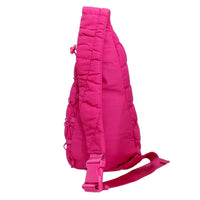 Versatile Handbag | Stylish & Functional Quilted Sling Bag Fuchsia Crossbody Bag for Women - Modestly Vogue 