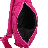 Versatile Handbag | Stylish & Functional Quilted Sling Bag Fuchsia Crossbody Bag for Women - Modestly Vogue 