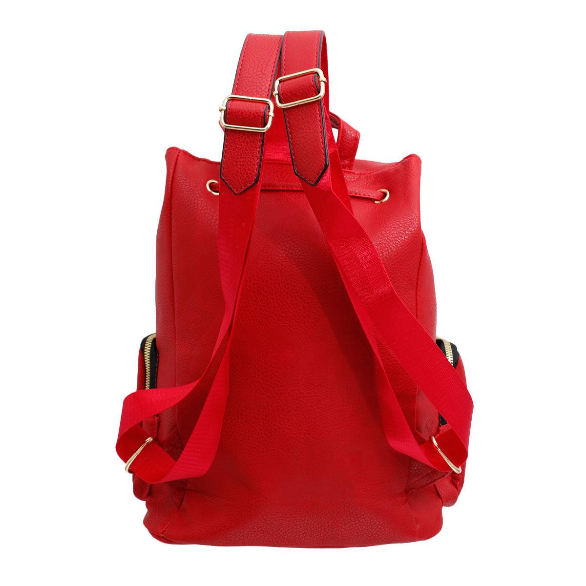 Versatile Handbag | Stylish & Functional Red Triple Pocket Backpack - Modestly Vogue 